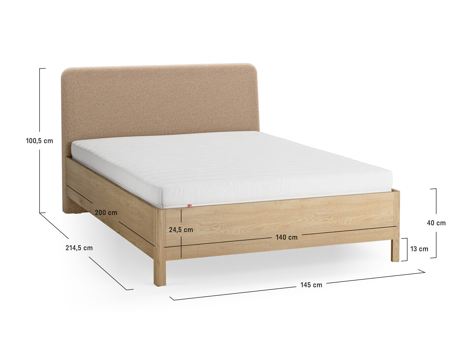 Postelja Ruvcamu 118 (Hrast + Taupe)