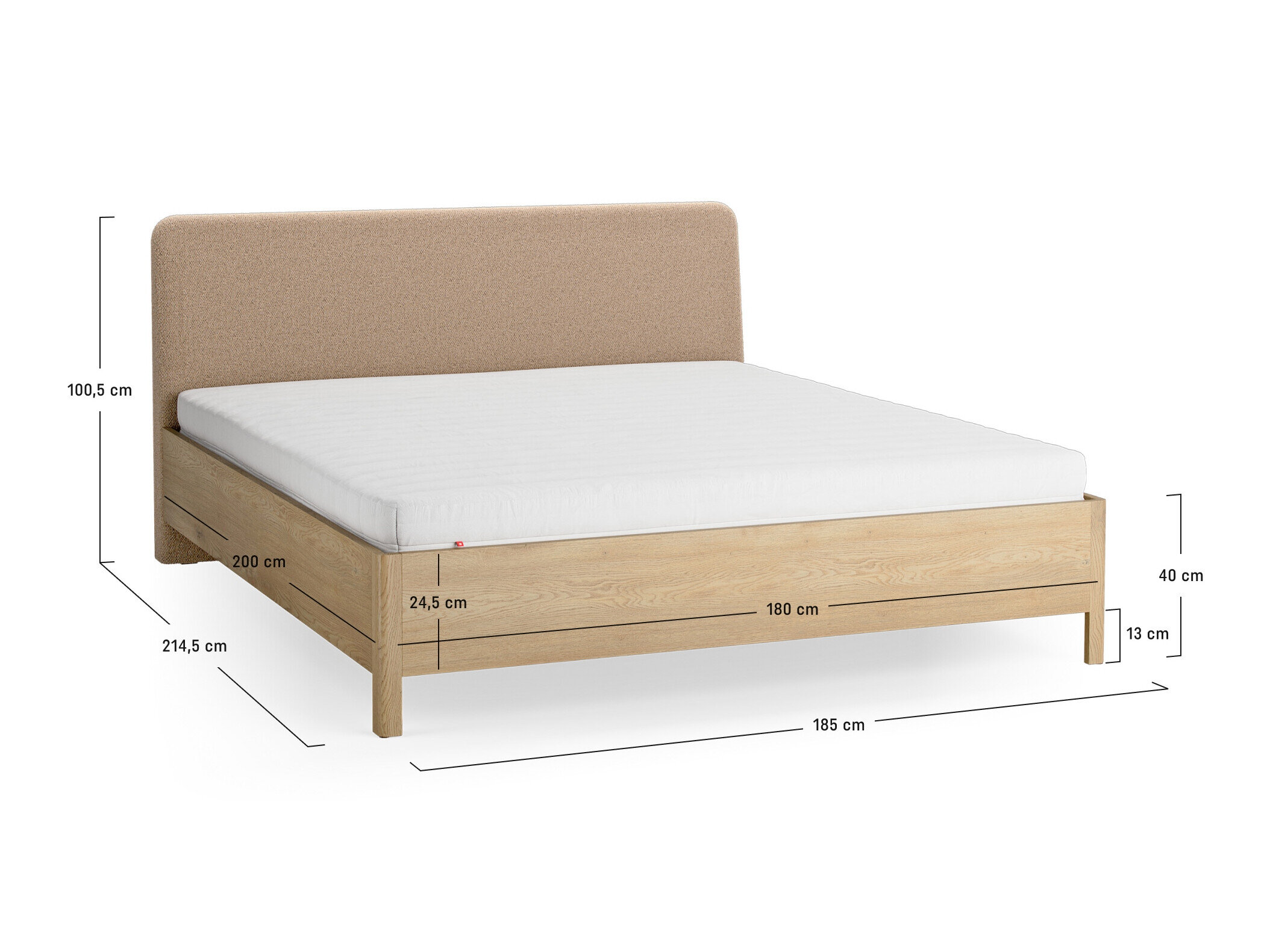 Postelja Ruvcamu 118 (Hrast + Taupe)