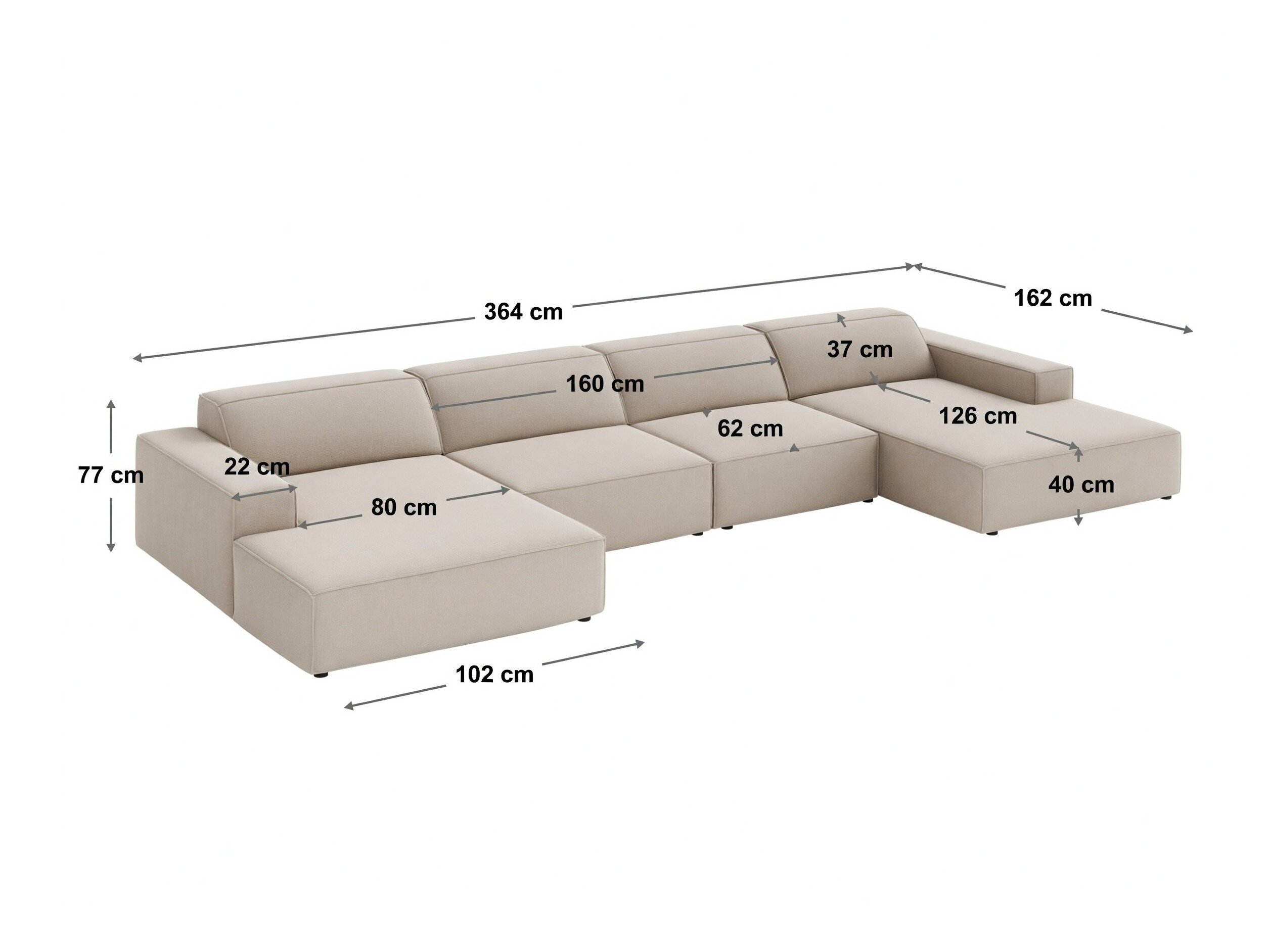 Modularna kutna garnitura Lomcalu 122 (Megan 363)