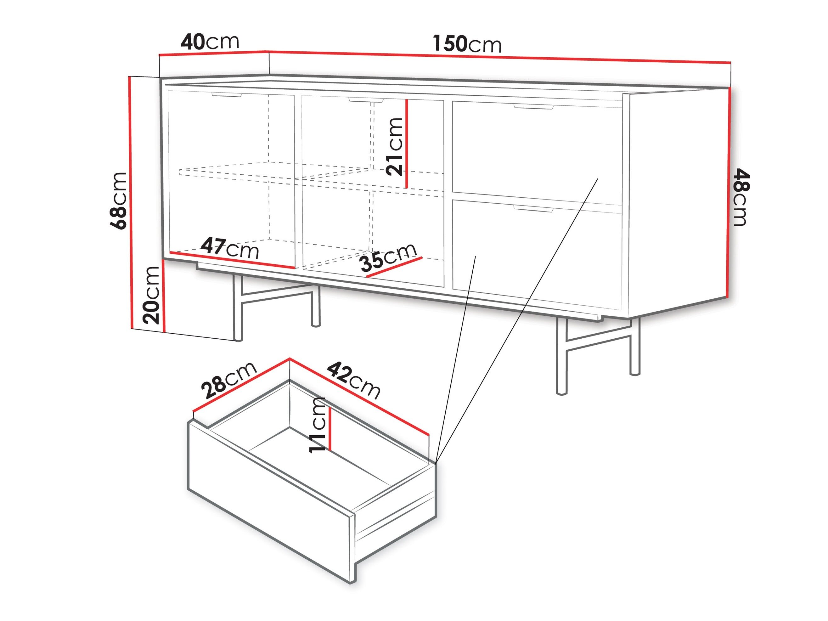 Ladekast Studos (Eiken)