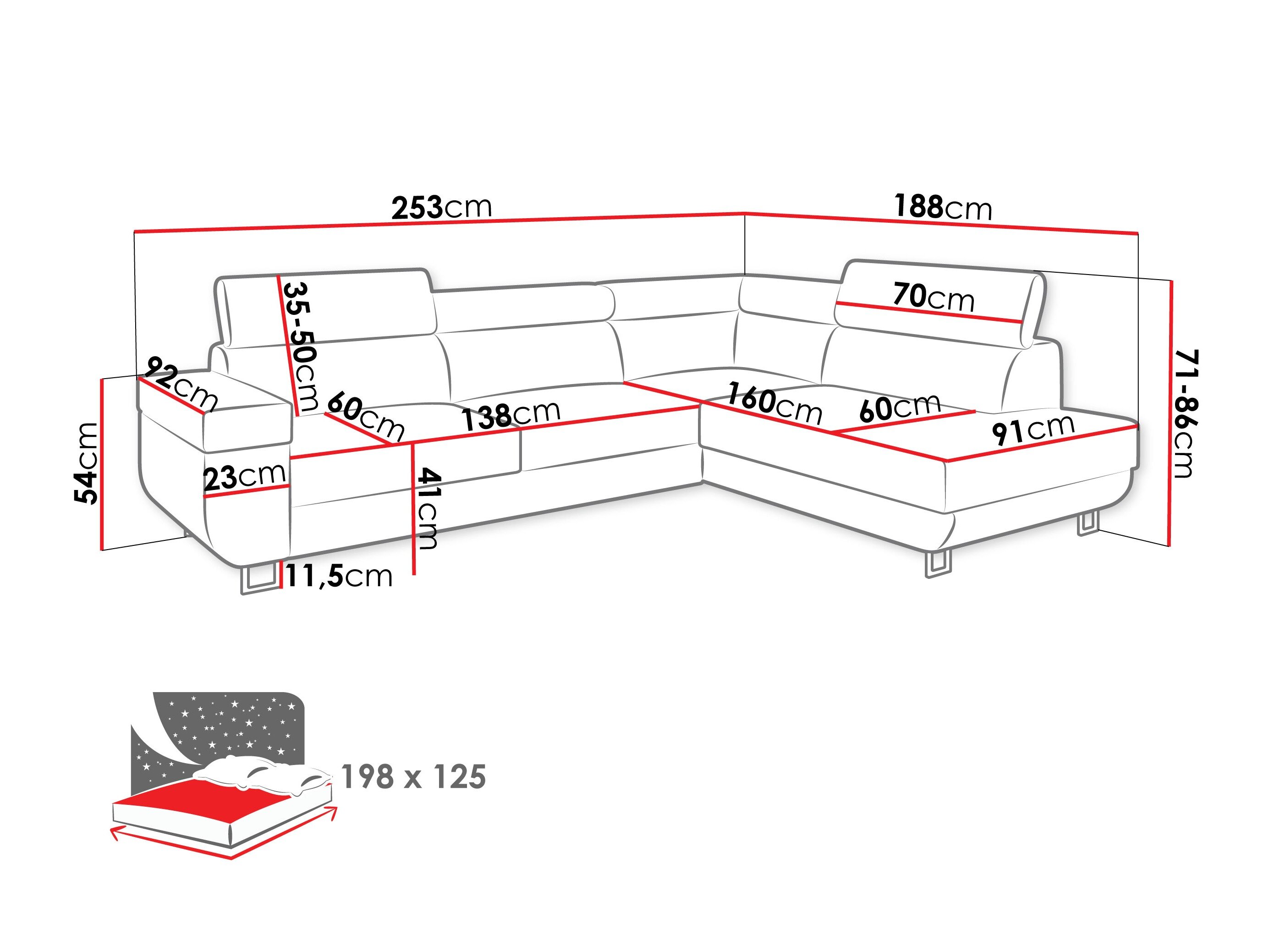 Hjørnesofa Comfivo Liberta (Poso 03)