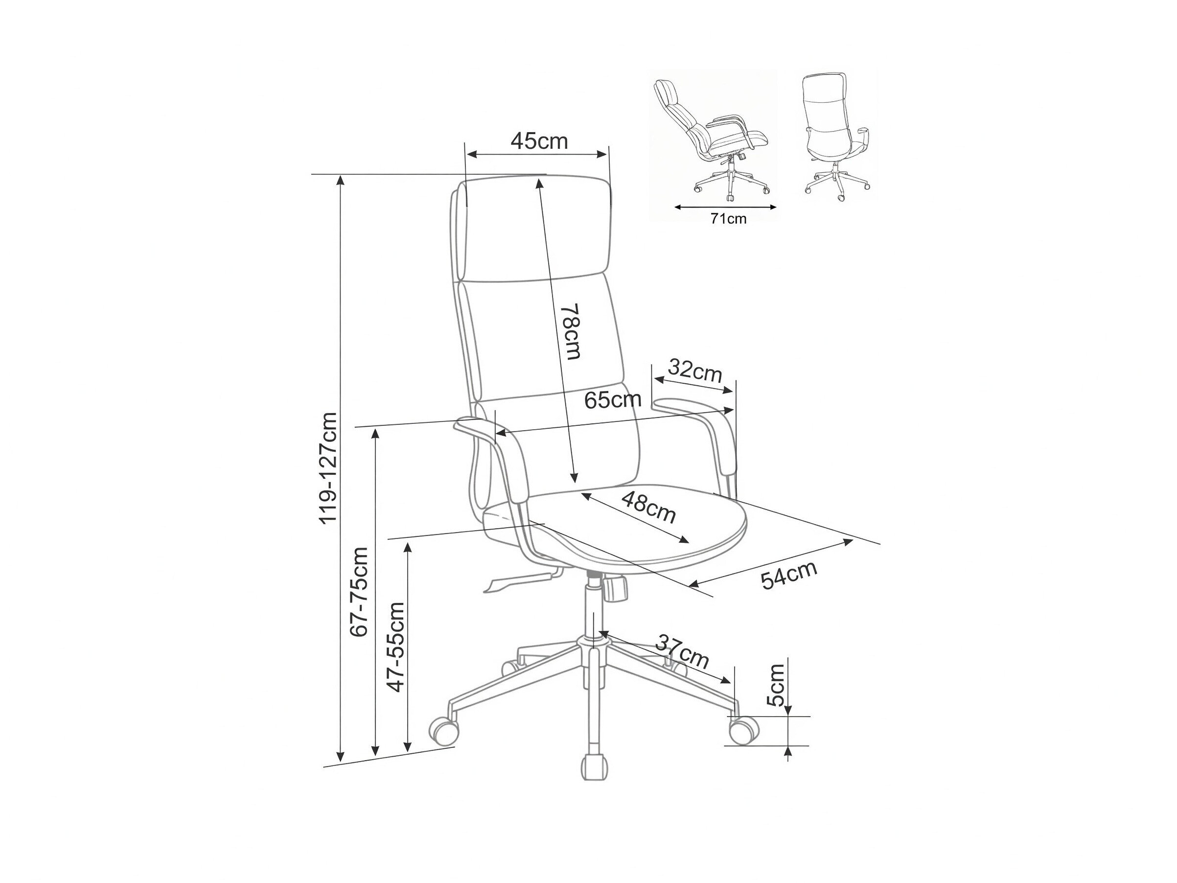 Kontorstol Detroit 950 (Fløde)