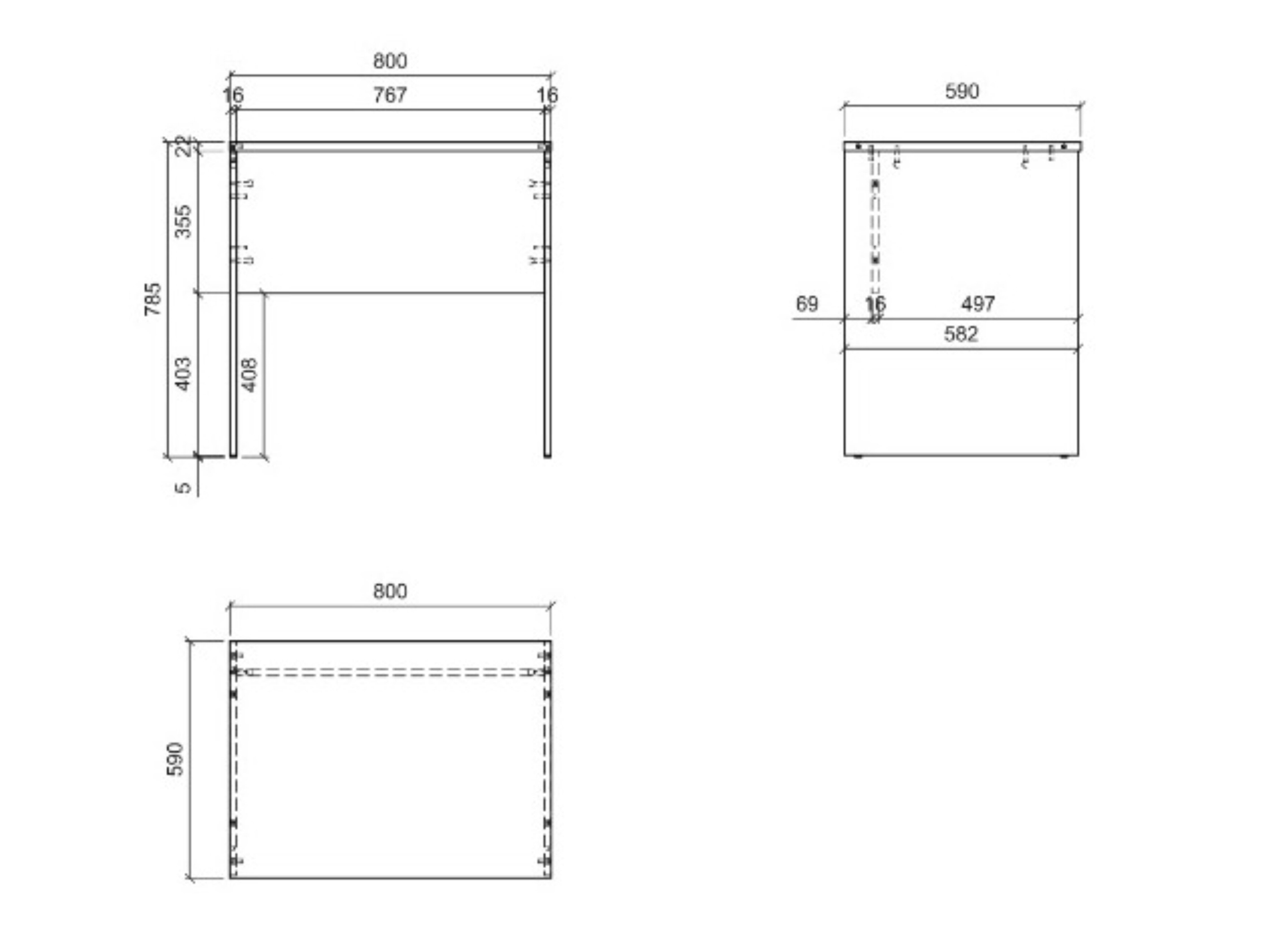 Bureau Fiofive 108 (Antraciet)