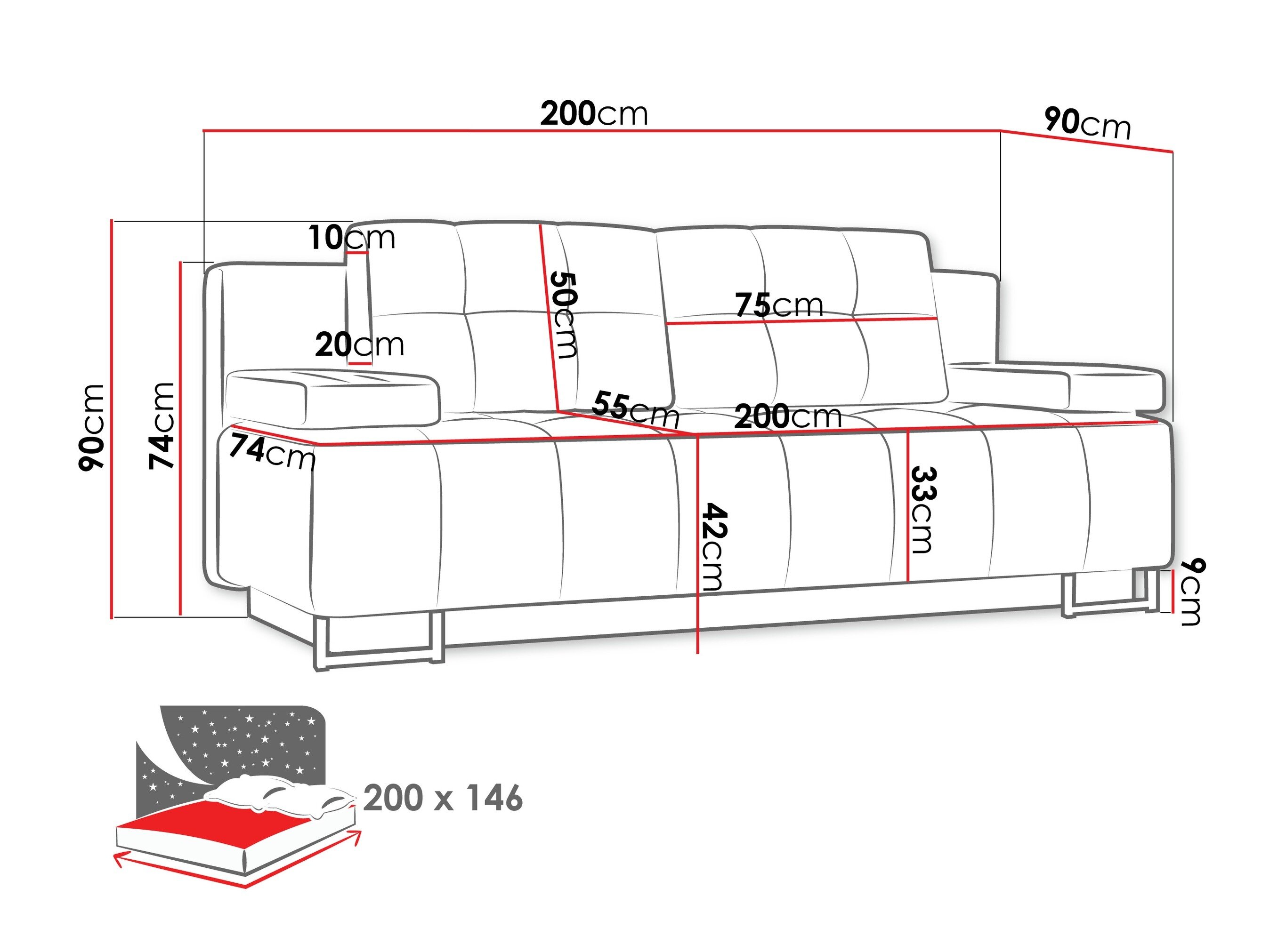 Sovesofa Columbus 151 (Lumo 30)