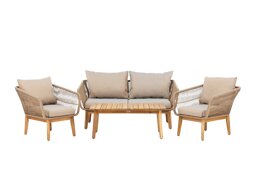 Buiten meubilair set Dallas 661 (Licht beige + Acacia)