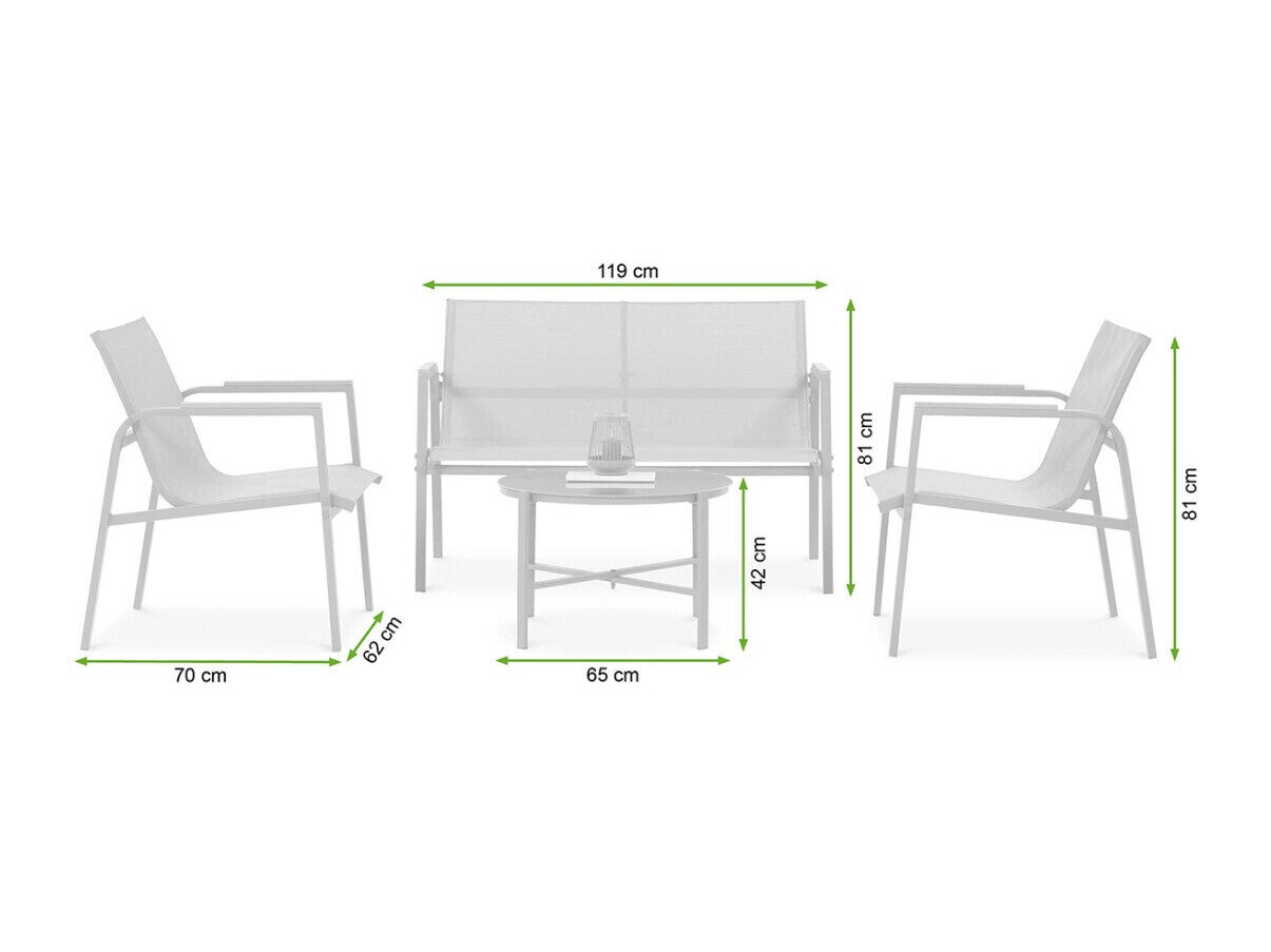 Aiamööblikomplekt Forney 107 (Valgus Hall + Tume Hall)