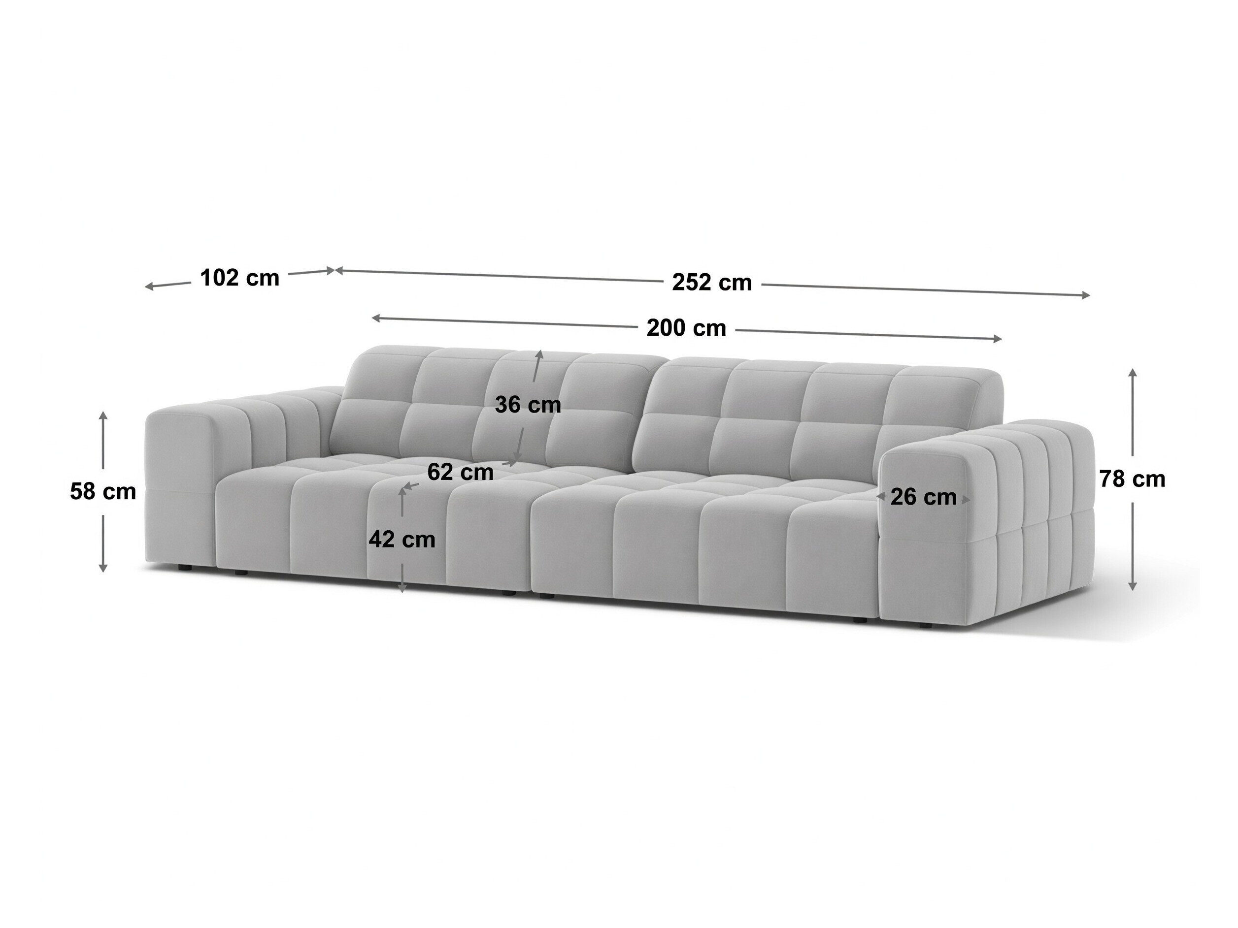 Modulinė sofa Somelo 105 (Bluvel 03)