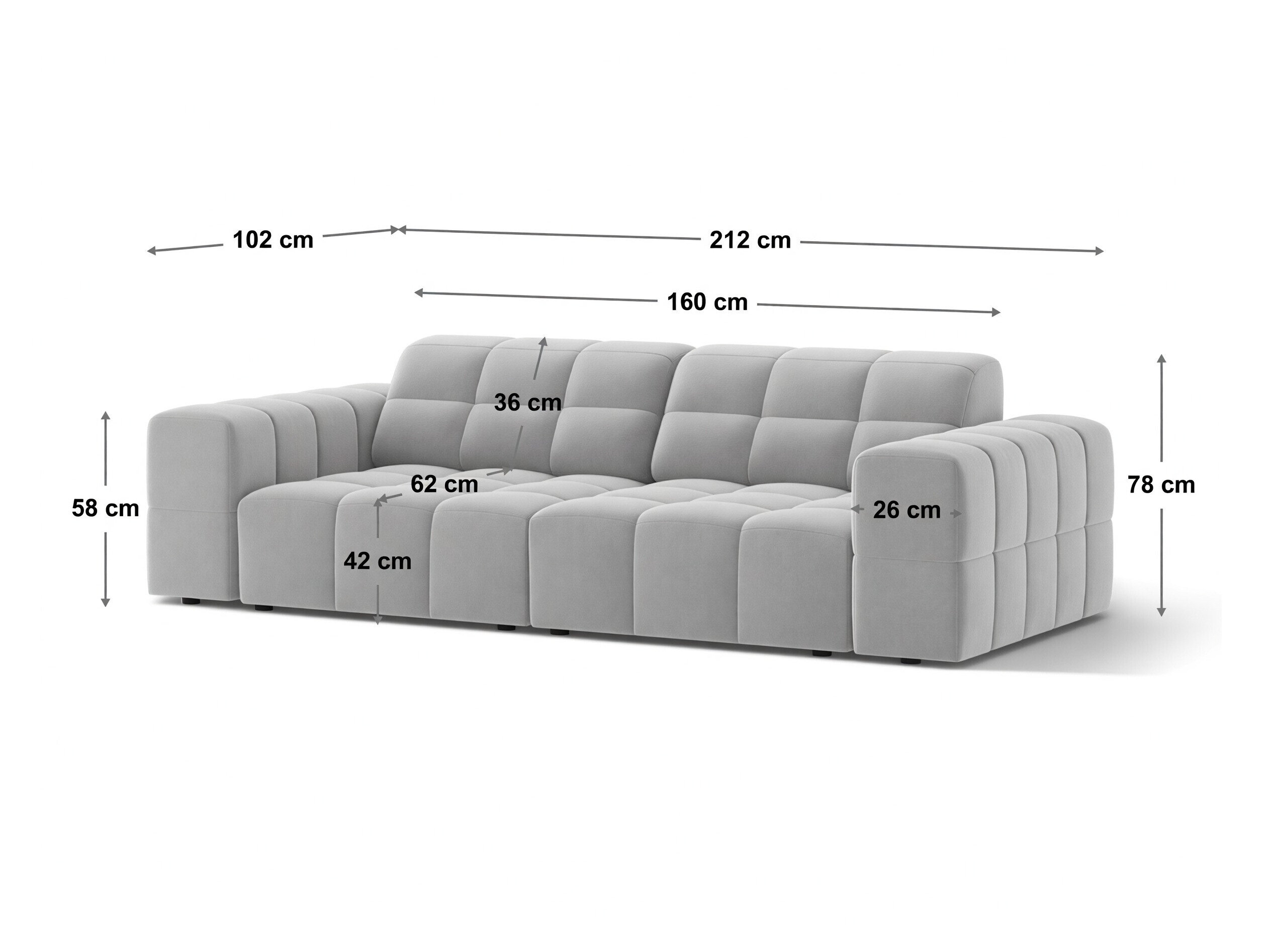 Canapea modulară Somelo 106 (Bluvel 03)
