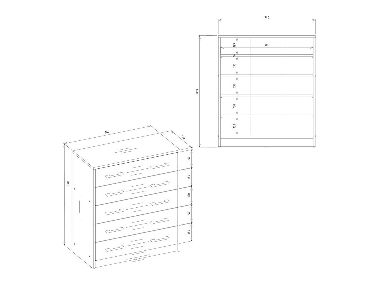 Schoenenkast Mandeville 372 (Wit)