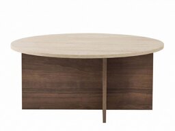 Масичка за кафе Novato 137 (Светъл Travertine + Орех)