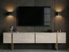 Comodă TV Novato 156 (Auriu + Deschis Travertine)