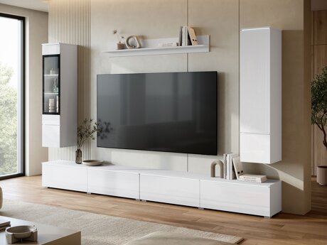 Woonkamerset Mirfivo 110 (Wit + Glanzend wit)