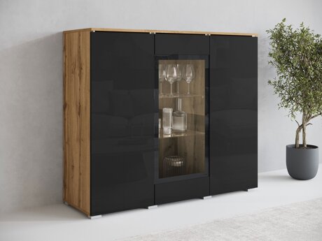 Buffet Mirfivo 103 (Chêne wotan + Noir brillant)