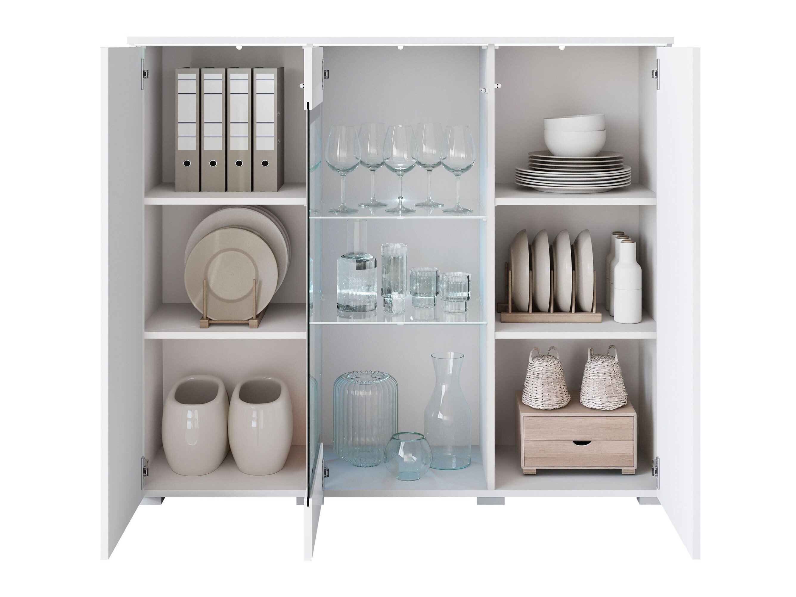 Dressoir Mirfivo 103 (Matera grijs + Kastanje)