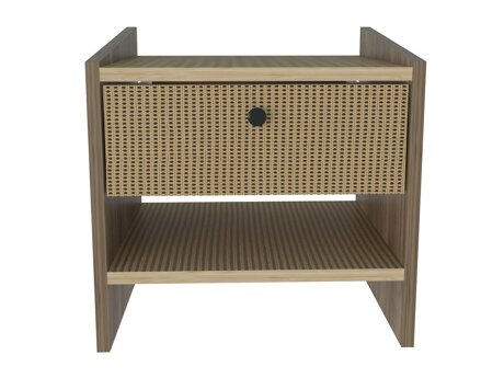 Éjjeliszekrény Kailua 2752 (Rattan minta + Világos dió)