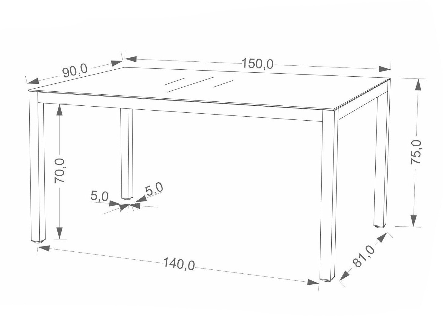 Outdoor tafel Houston 2141 (Beige + Cappuccino)
