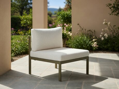 Fauteuil voor buiten Camorlo 100 (Wit + Khaki)