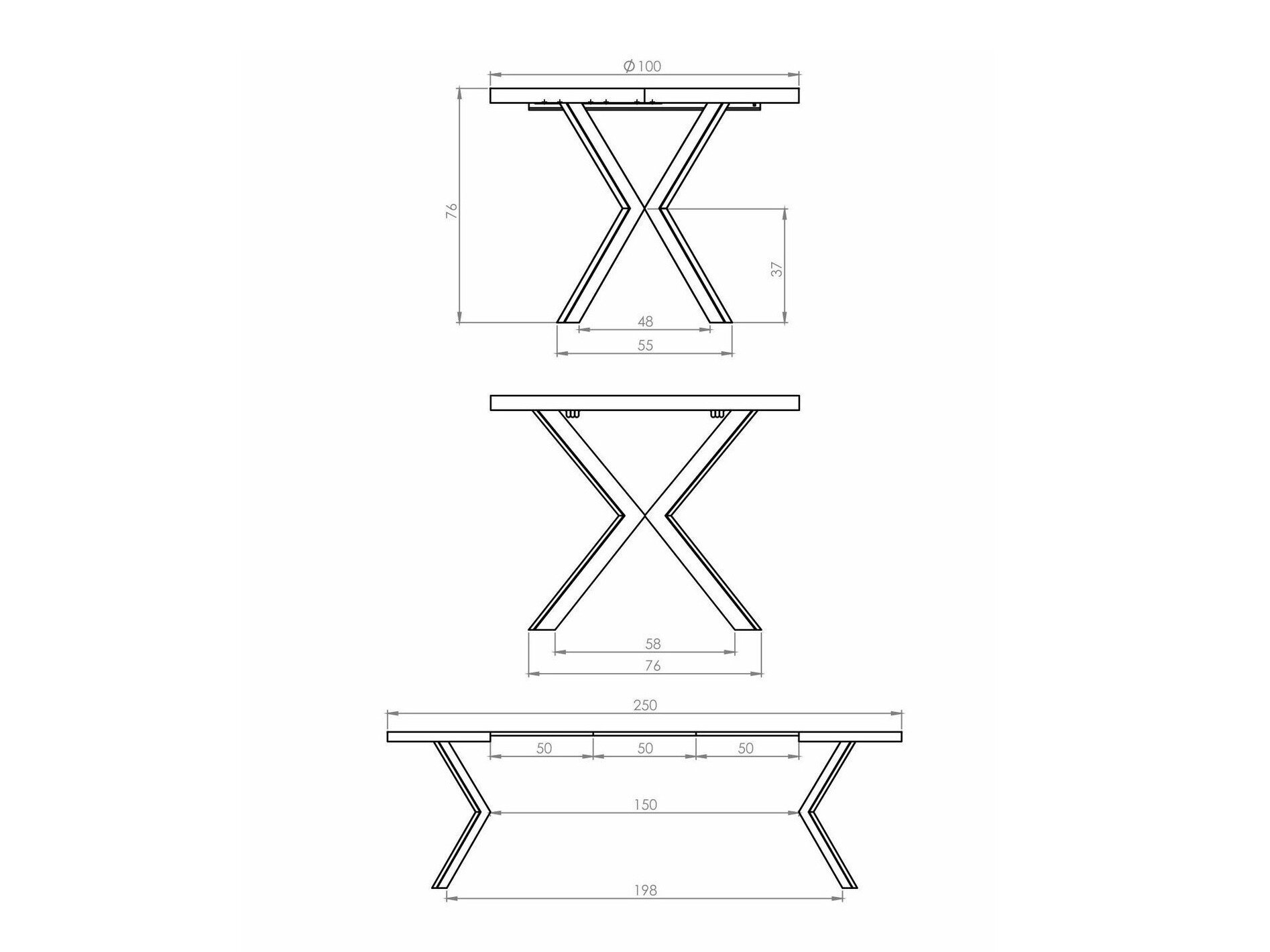 Tafel Houston 1495 (Eiken + Kasjmier)
