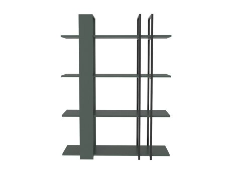 Könyvespolc Kailua 2763 (Fekete + Zöld)
