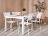 Tafel en stoelen set Dallas 5318 (Wit + Teak)