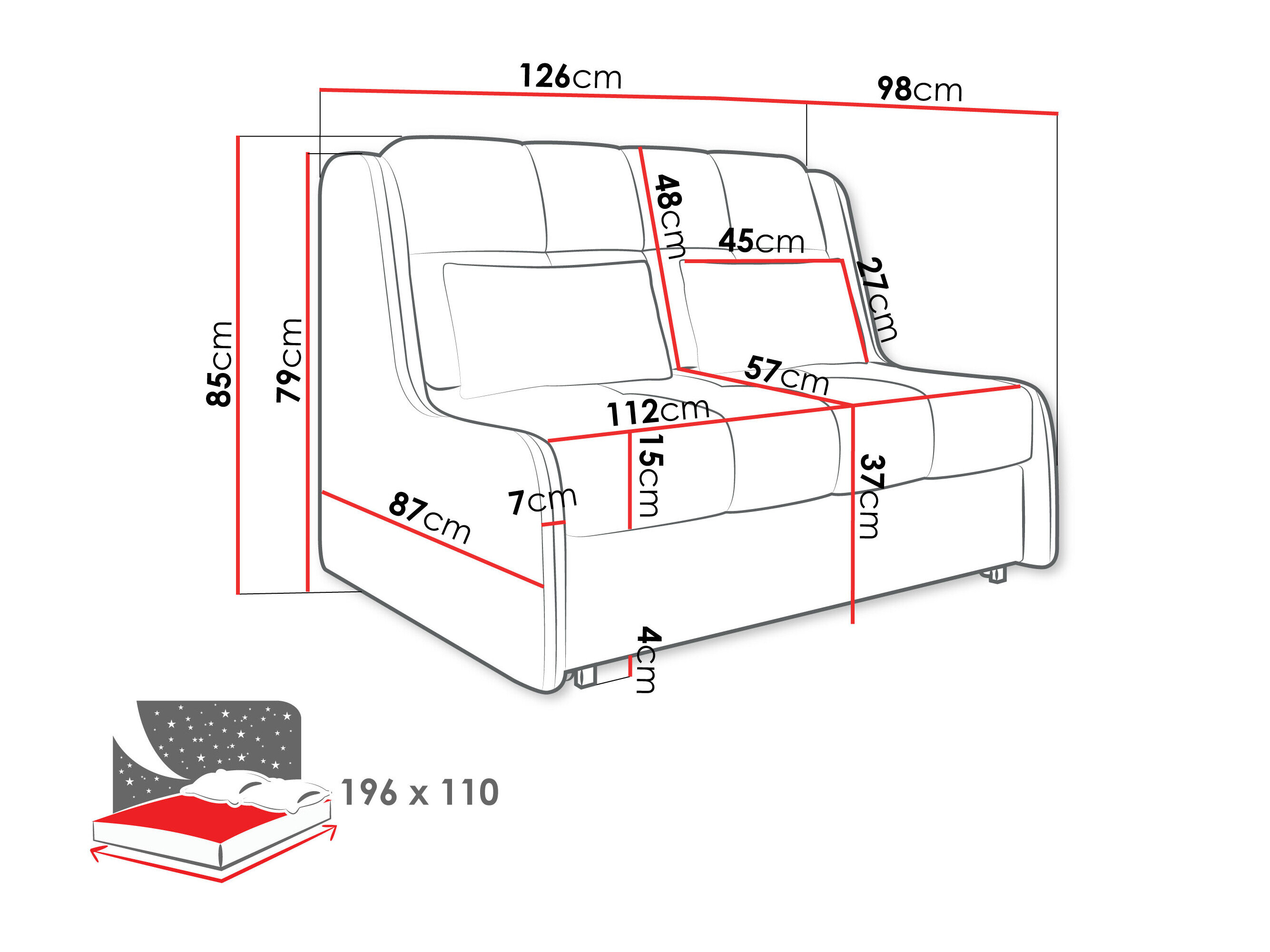 Sovesofa Columbus 255 (Sereno 690)