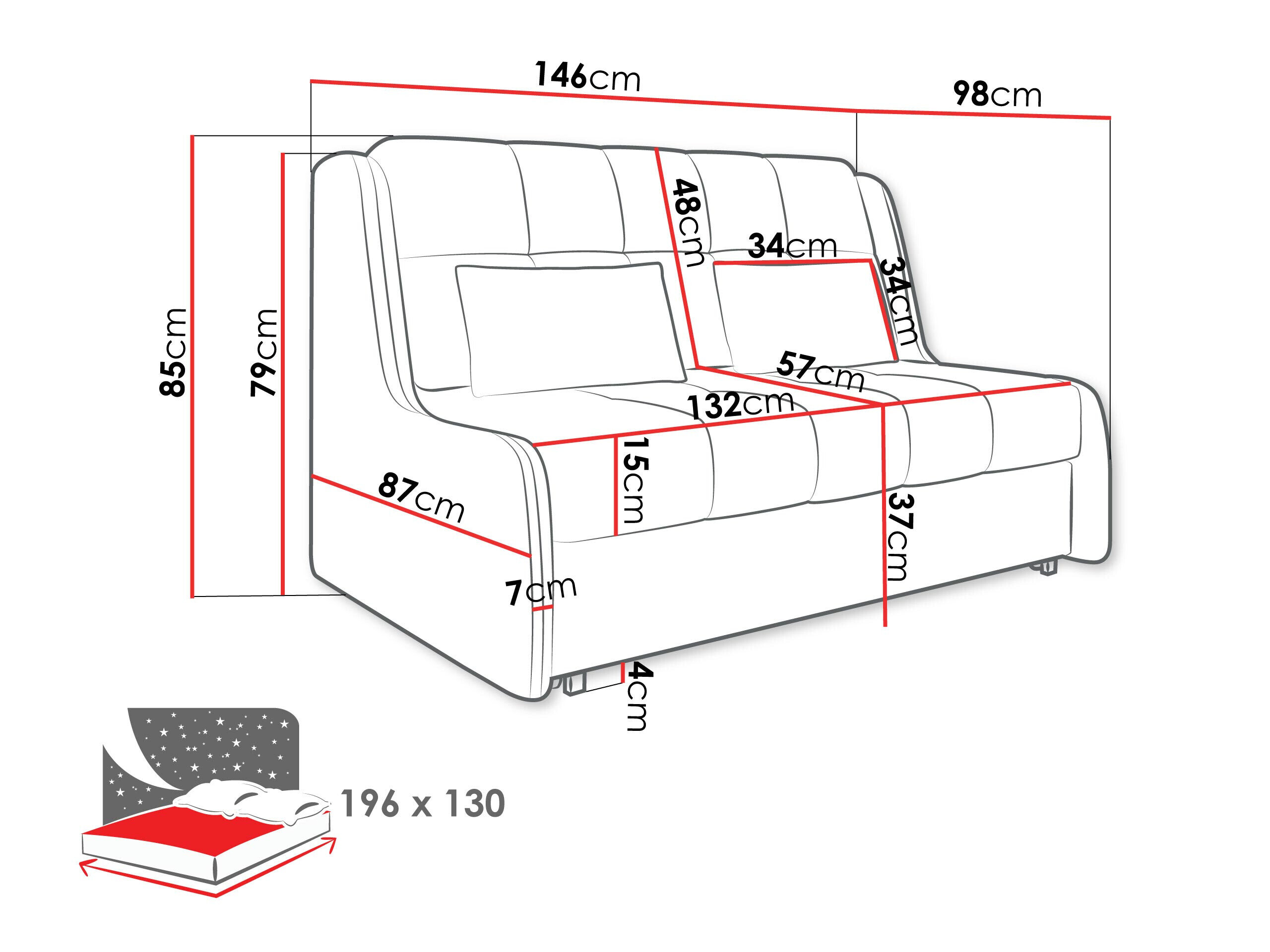 Sovesofa Columbus 256 (Sereno 689)