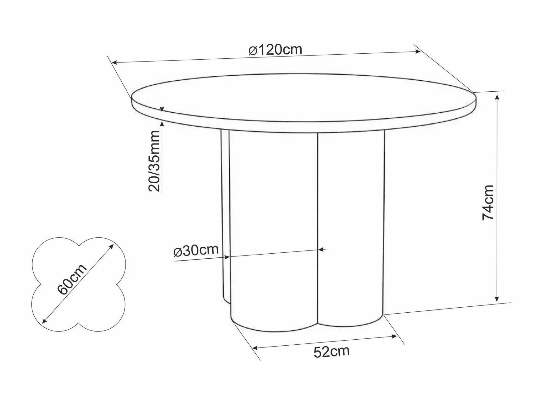 Tafel Detroit 962 (Lichtgrijs)