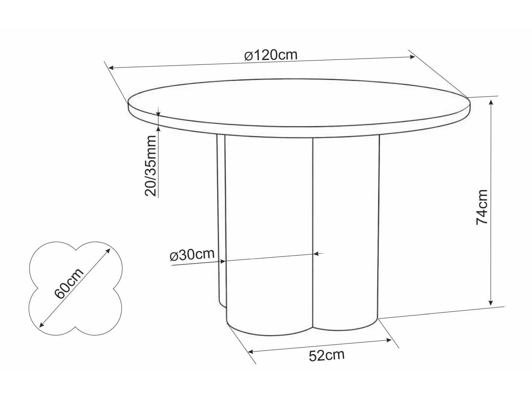 Tafel Detroit 962 (Eiken)