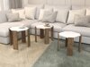 Set stolića za kavu Kailua 2770 (Bijela + Svijetli orah)