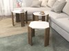 Set stolića za kavu Kailua 2770 (Bijela + Svijetli orah)