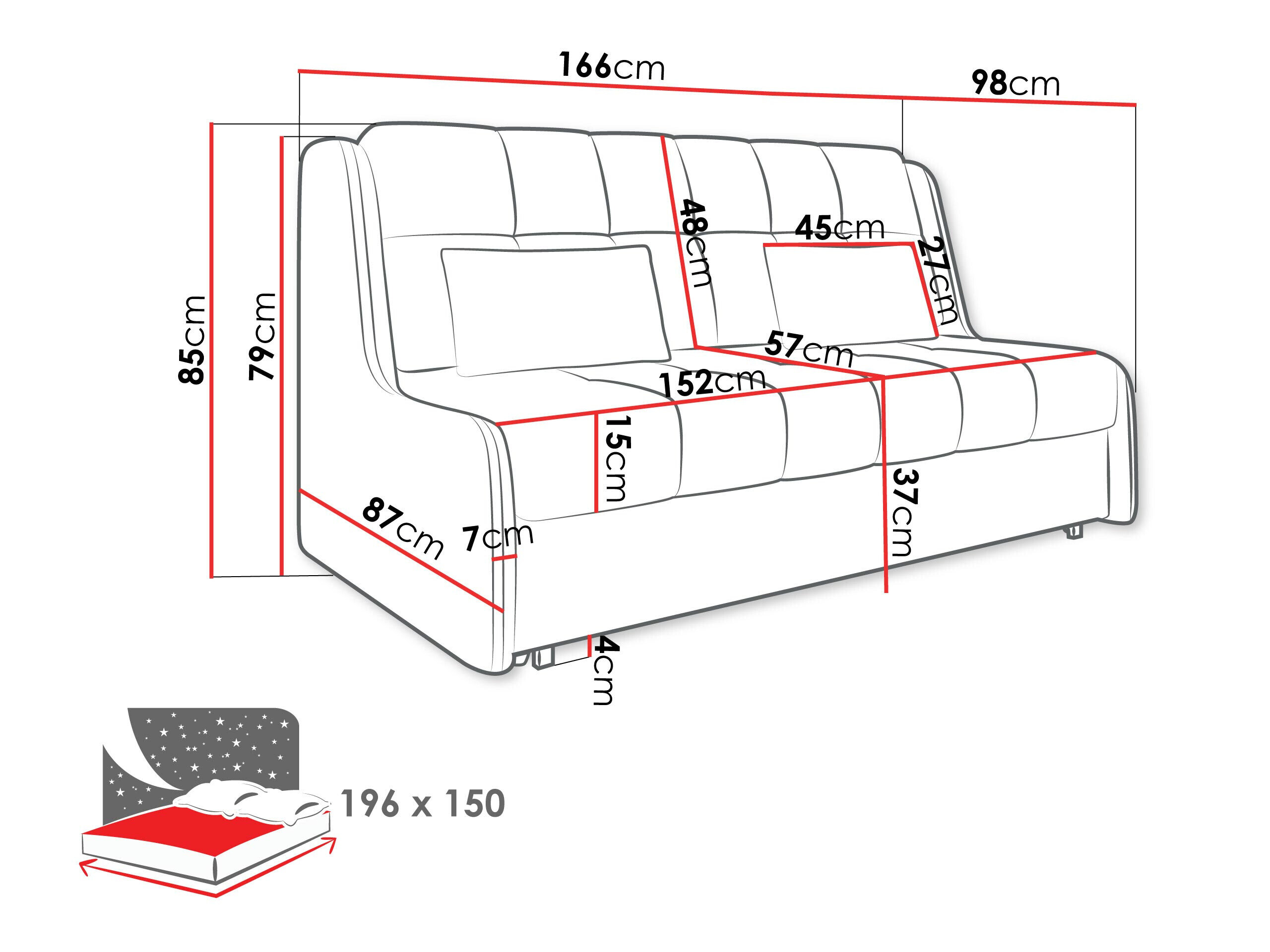 Sovesofa Columbus 257 (Sereno 695)