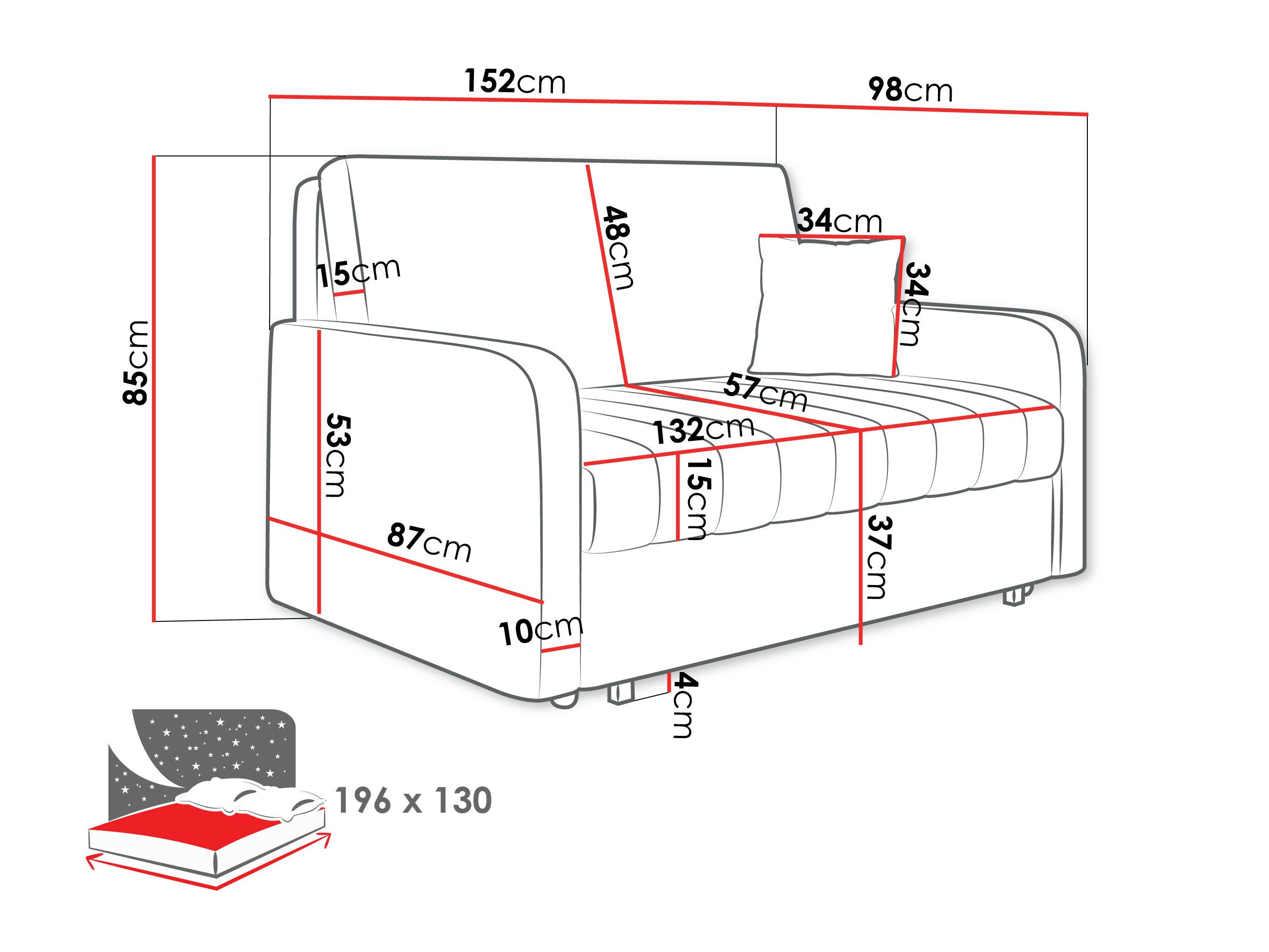 Sovesofa Columbus 260 (Polo 872)