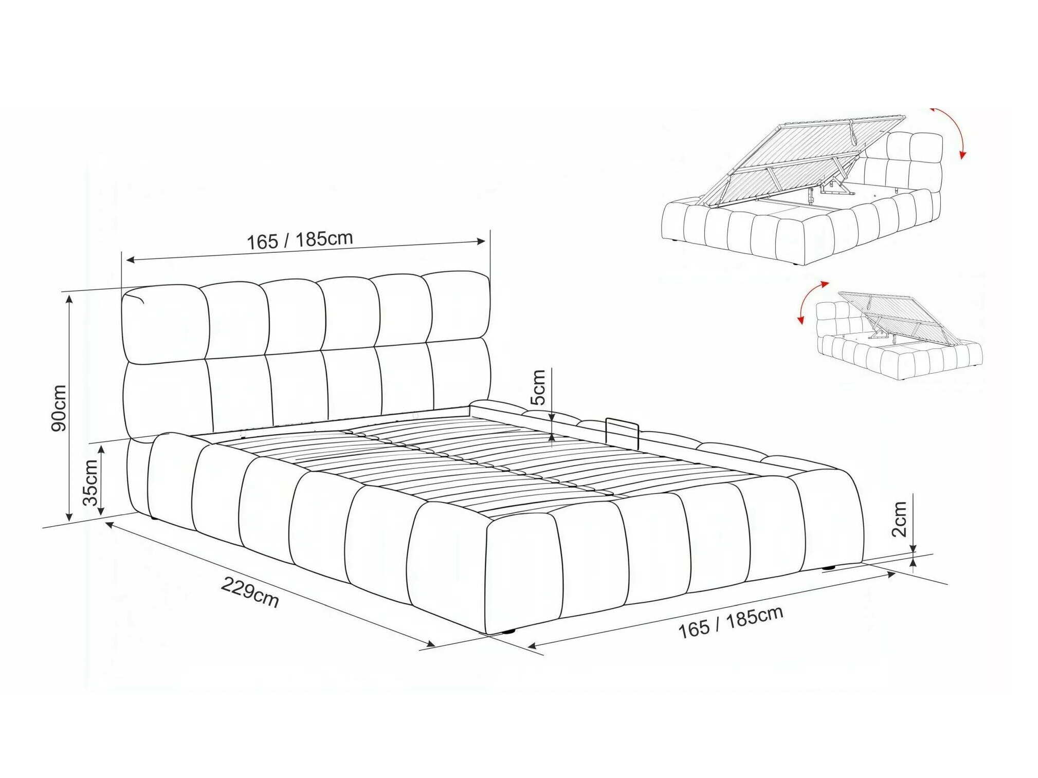 Bed Detroit 969 (Raven 24)
