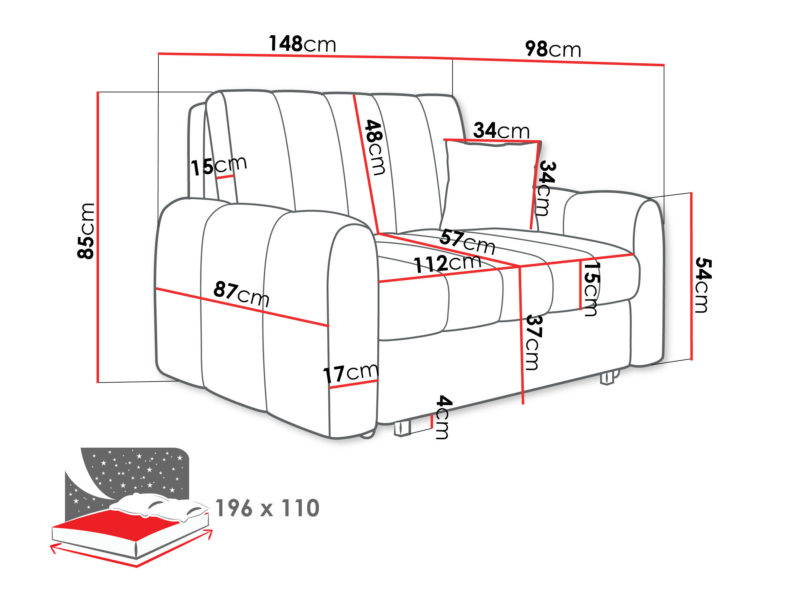 Sovesofa Columbus 263 (Lumo 30)