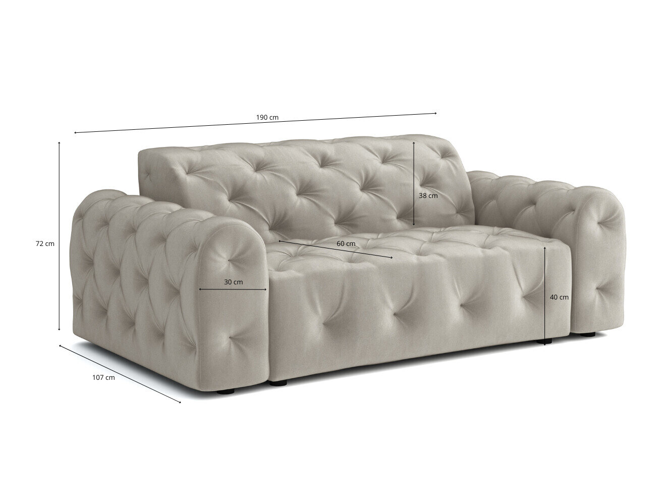 Kavč chesterfield Calexico 127 (Riviera 38)