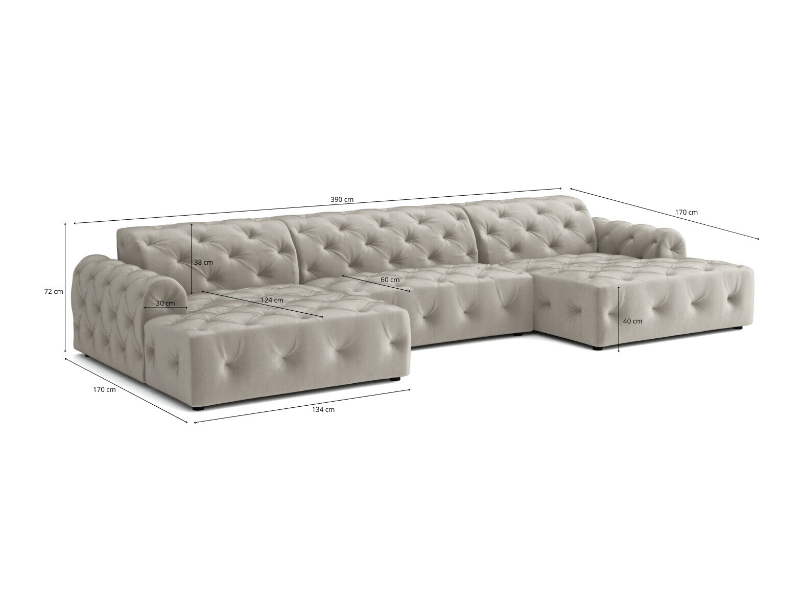 Chesterfield kotna garnitura Calexico 128 (Riviera 38)
