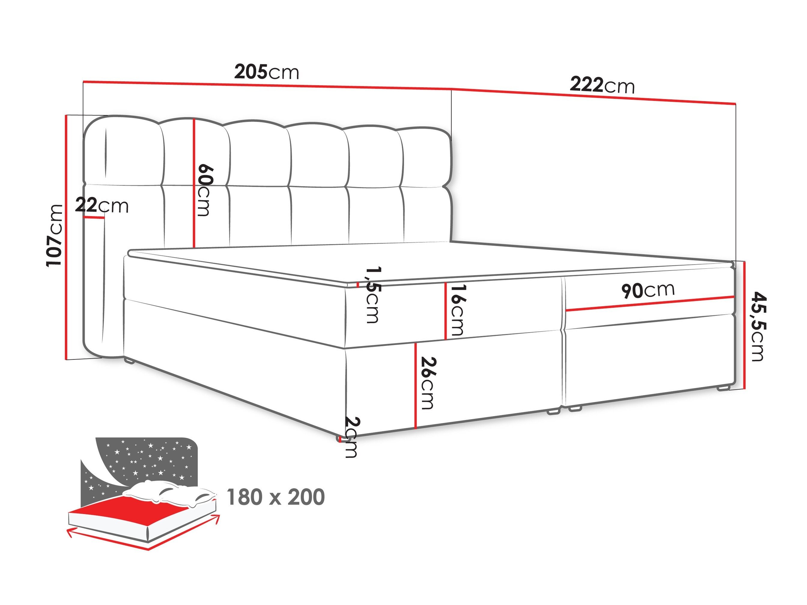 Boxspring Stonecrest 113 (Lambi 03)