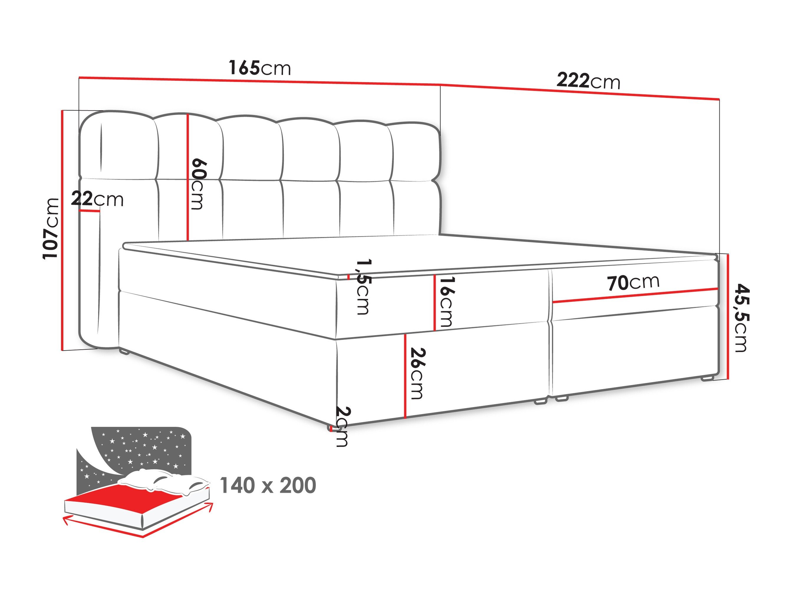 Boxspring Stonecrest 113 (Lambi 06)