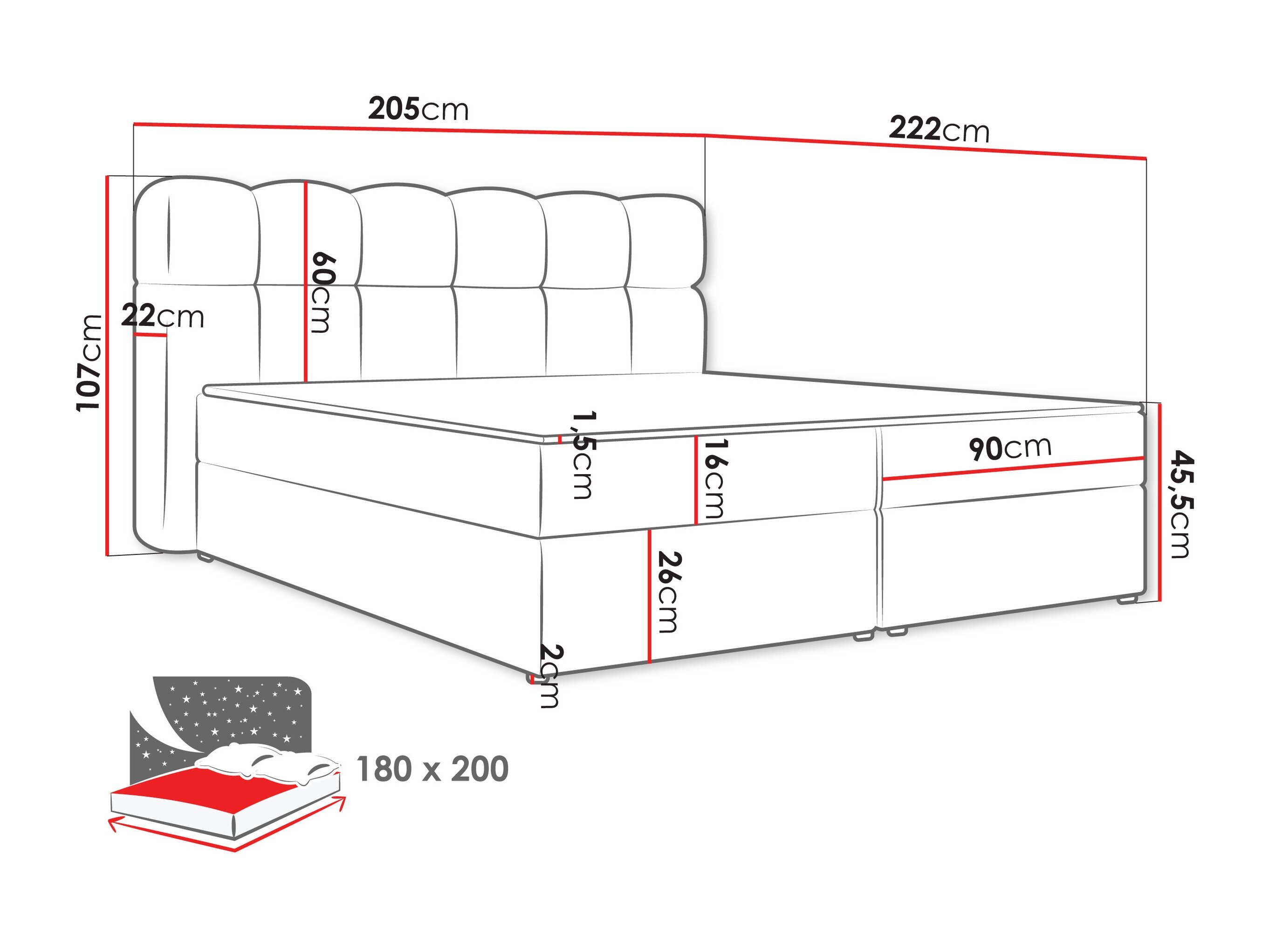 Boxspring Stonecrest 113 (Lambi 06)