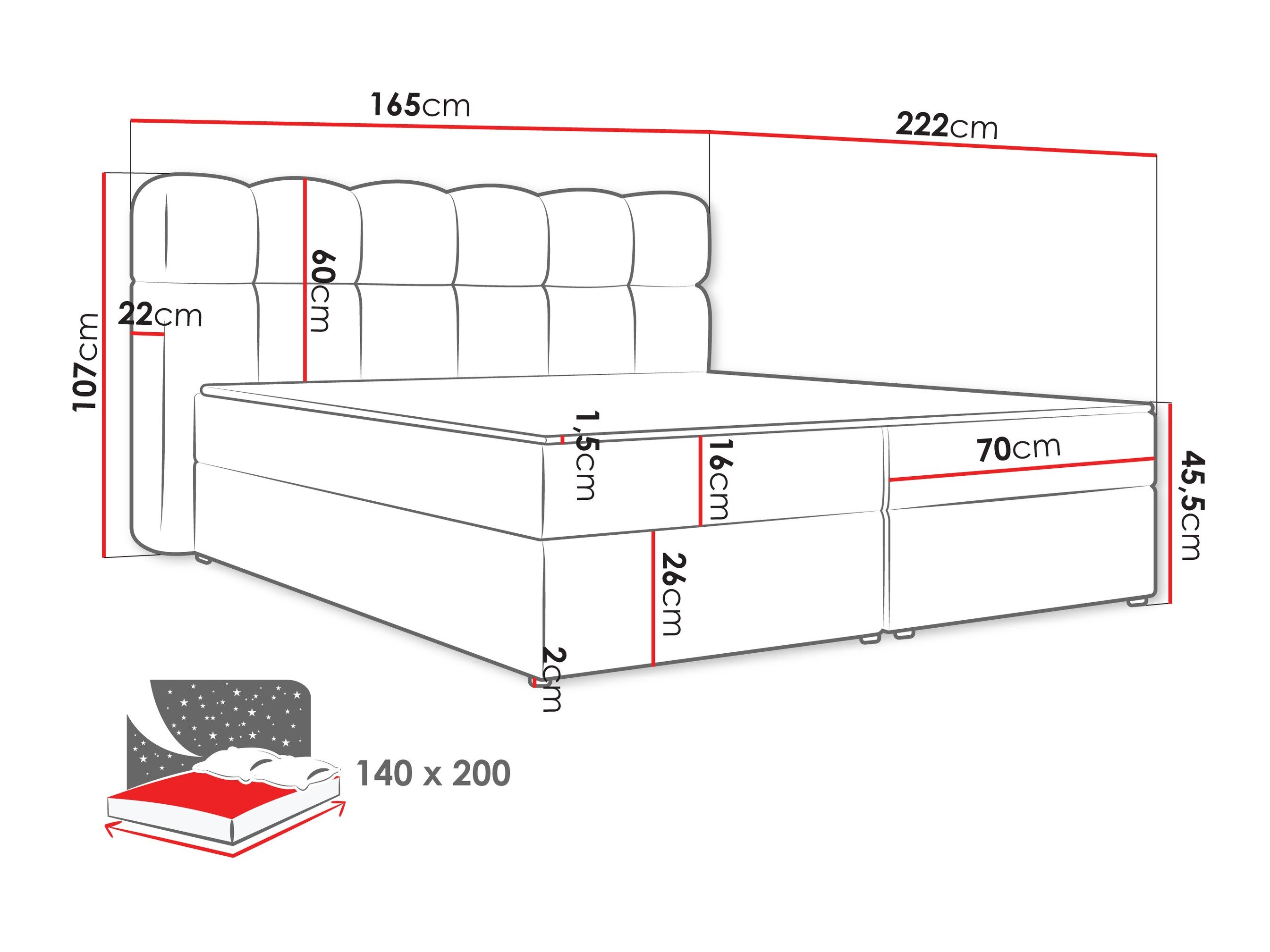 Boxspring Stonecrest 113 (Lambi 07)
