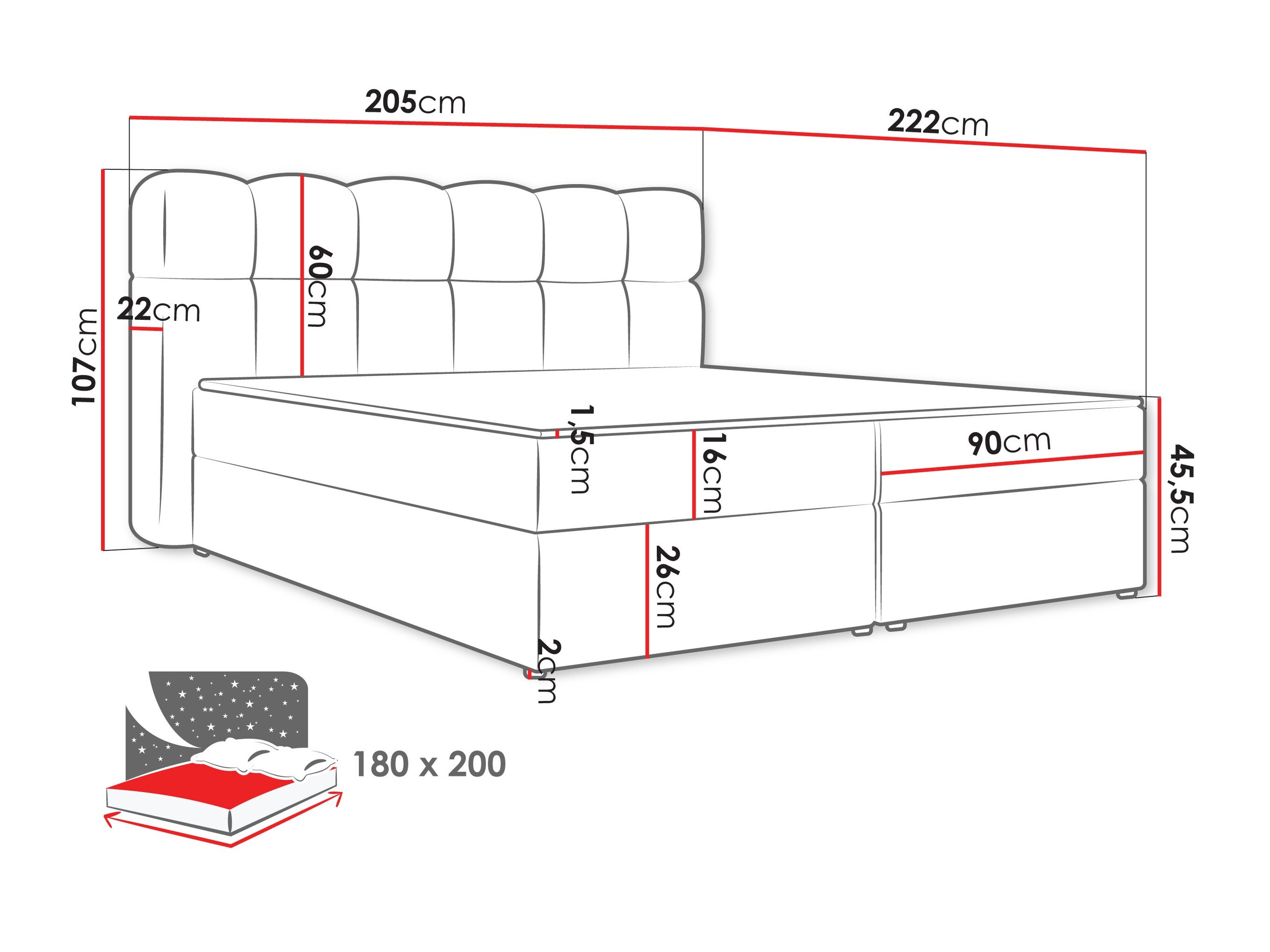 Boxspring Stonecrest 113 (Lambi 07)