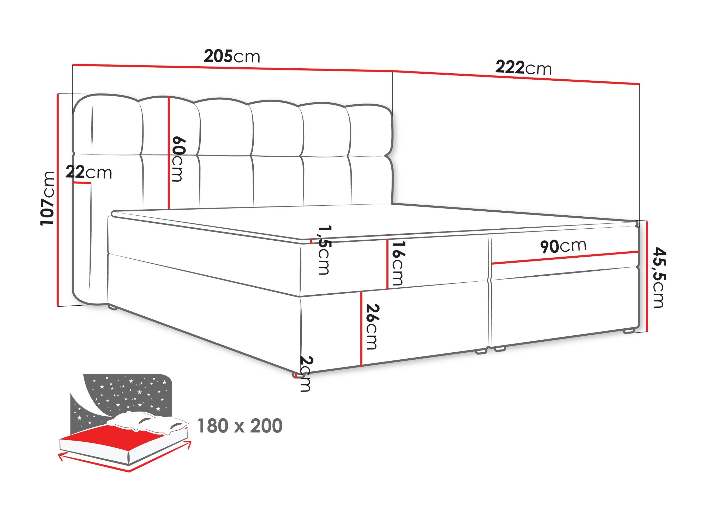 Boxspring Stonecrest 113 (Lambi 11)
