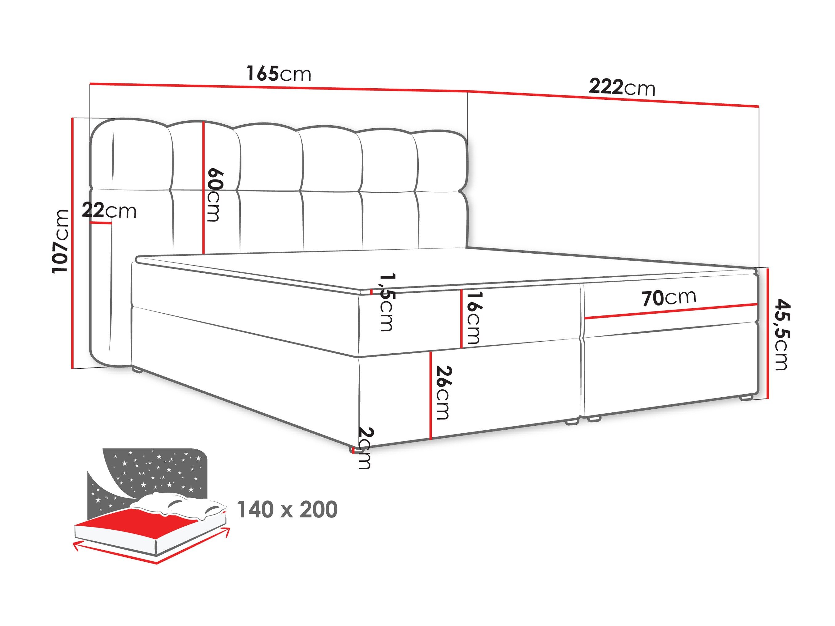 Boxspring Stonecrest 113 (Lambi 12)