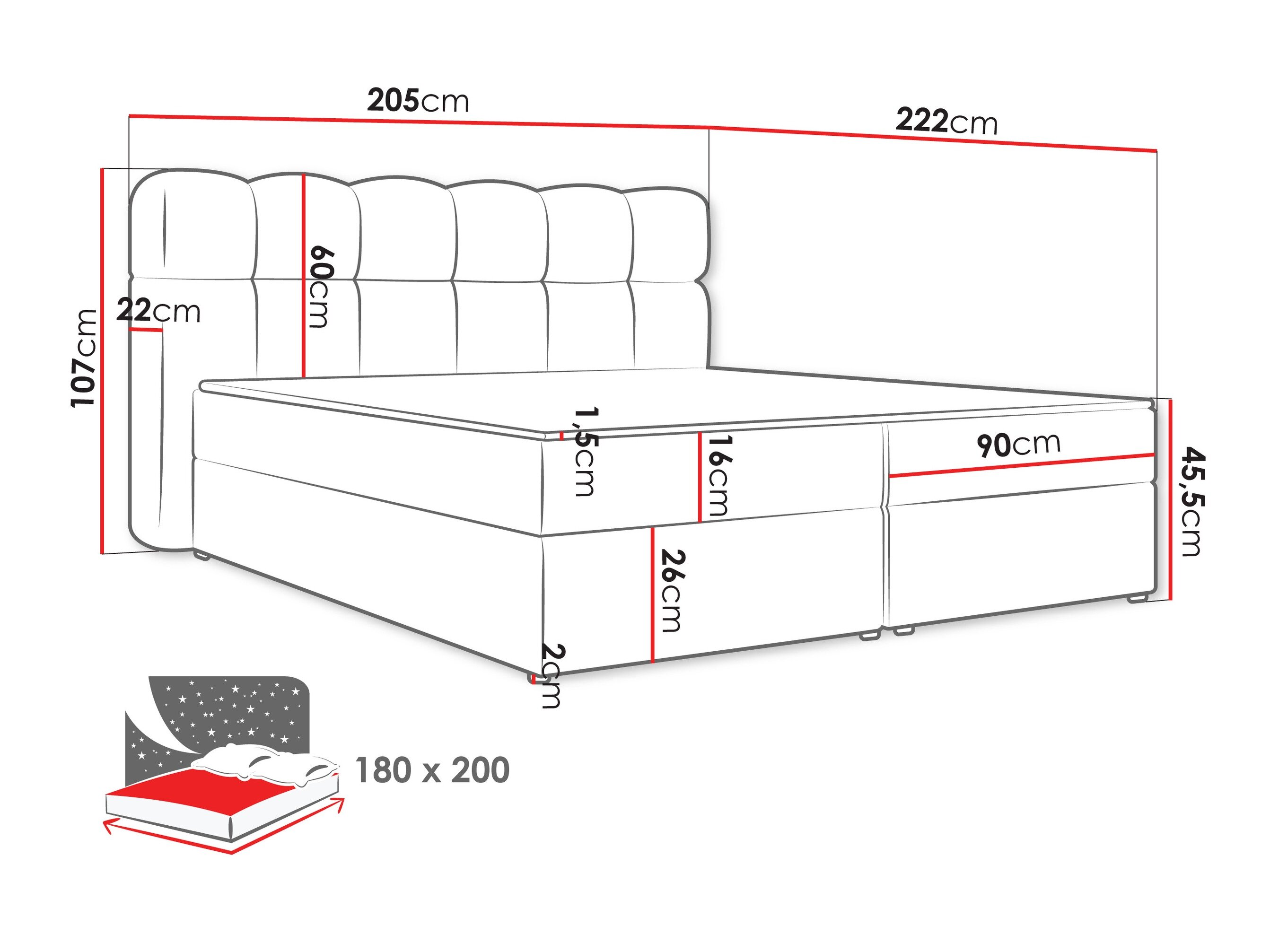 Boxspring Stonecrest 113 (Lambi 12)