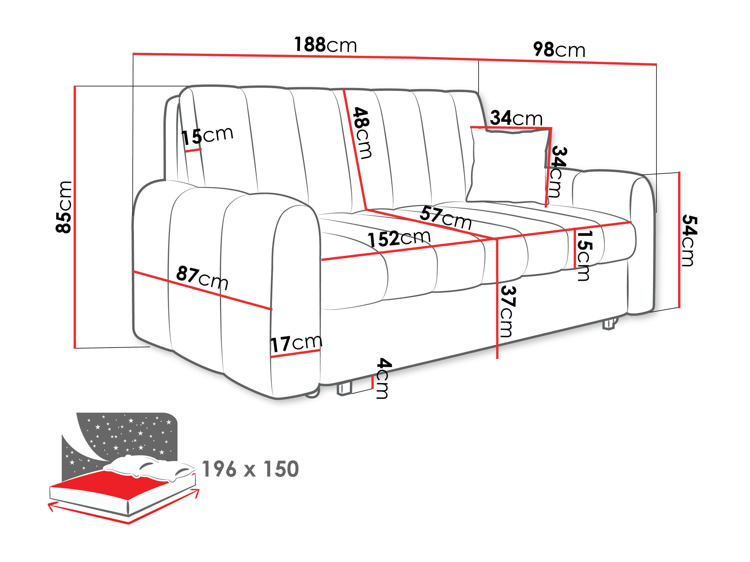 Sovesofa Columbus 265 (Margo 227.11)