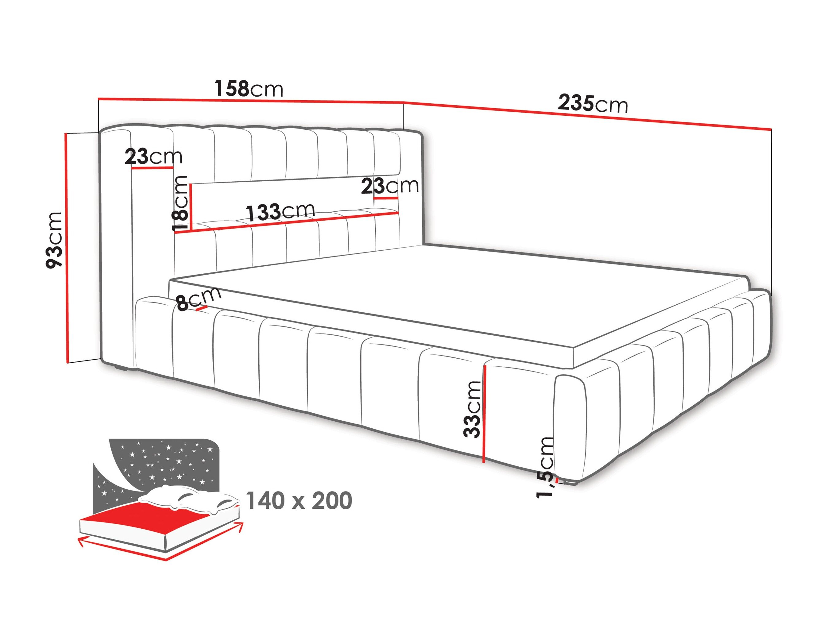 Bed Skokie 100 (Velluto 16)