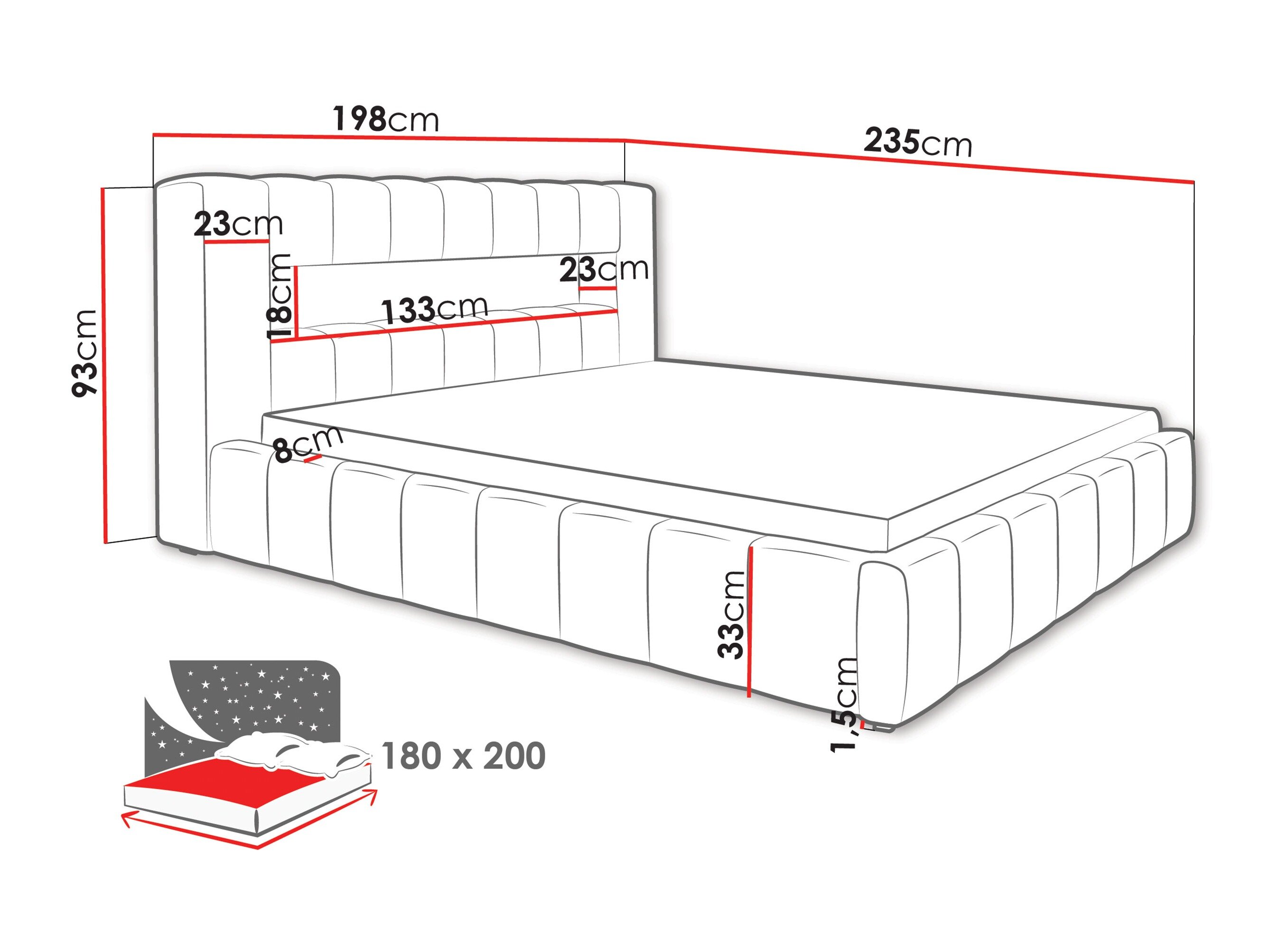 Bed Skokie 100 (Velluto 16)