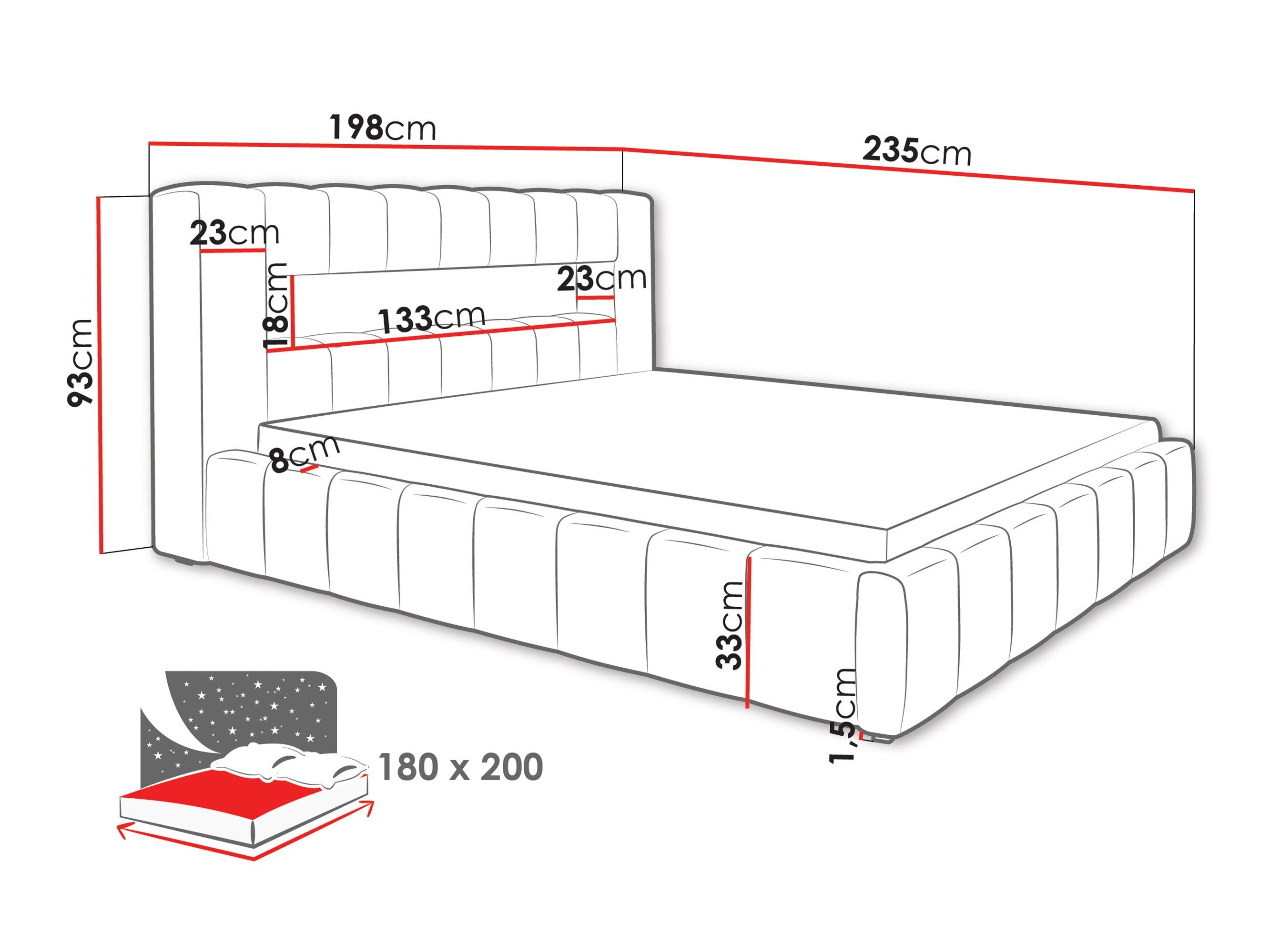 Bed Skokie 100 (Velluto 30)