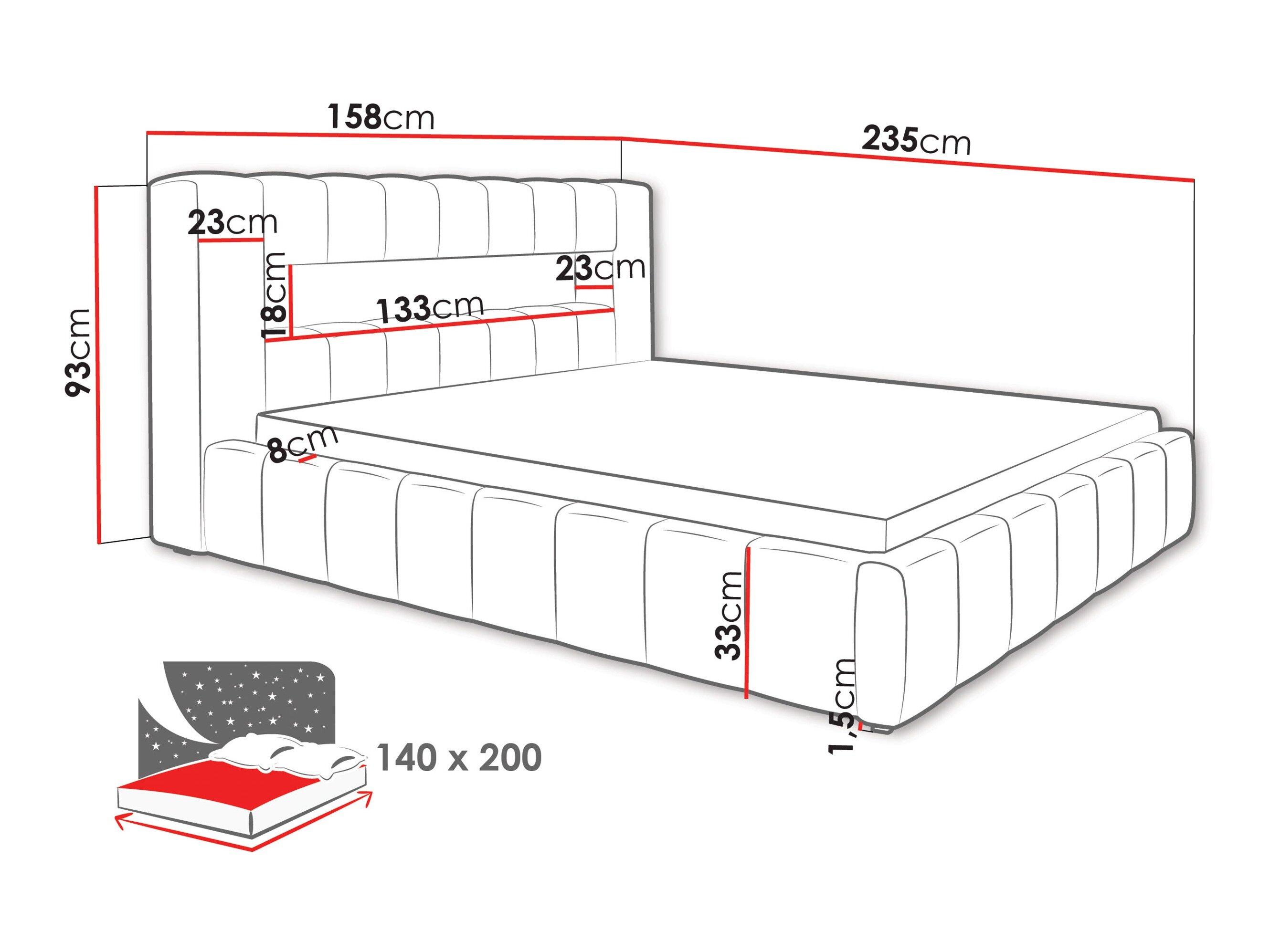 Bed Skokie 100 (Velluto 35)