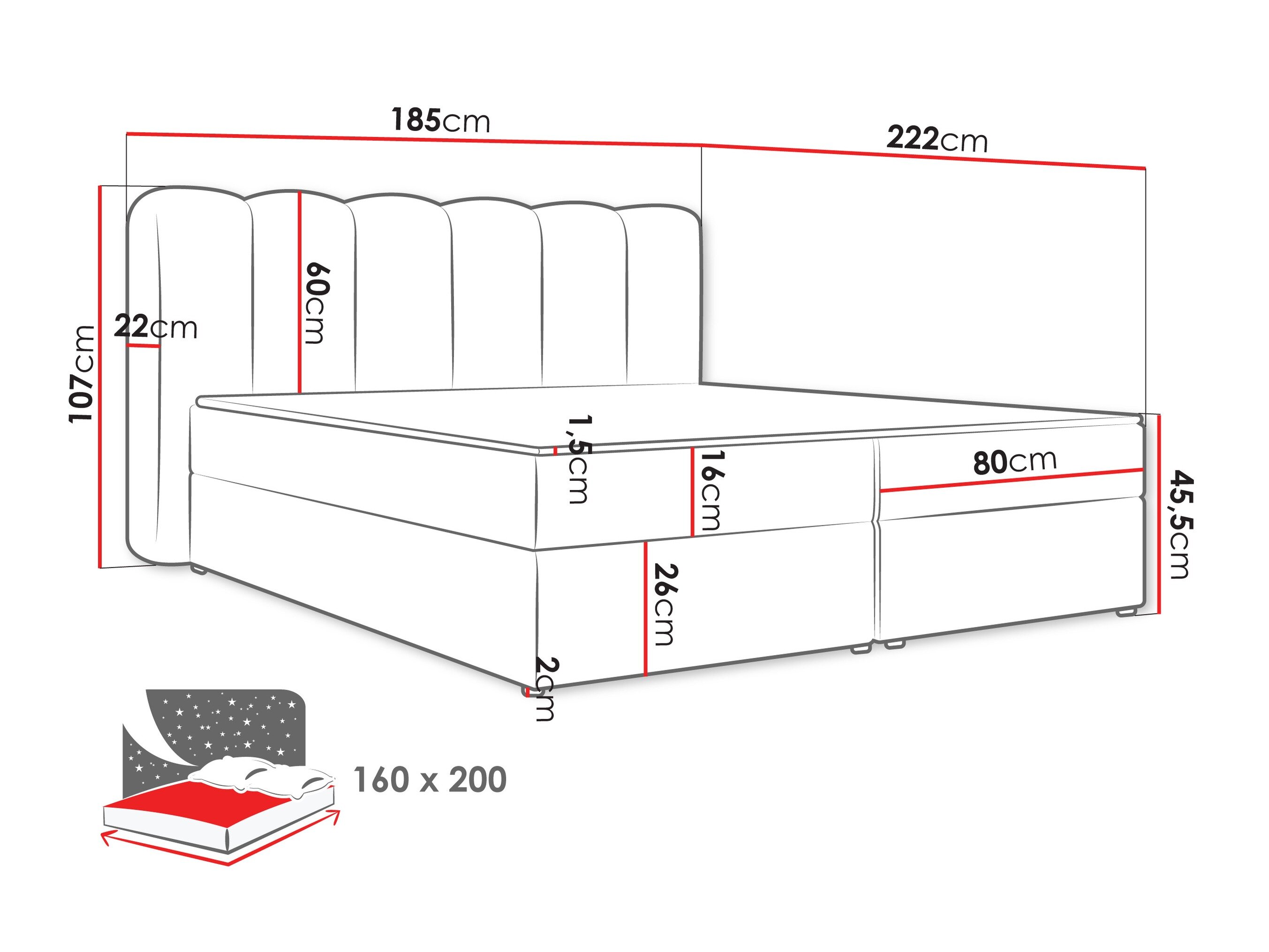 Boxspring Stonecrest 112 (Lambi 03)